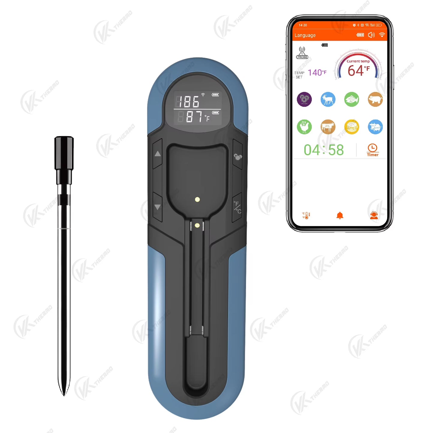 Wireless Cooking Thermometer Food Meat Steak Digital Bluetooth Barbecue Accessories Kitchen Oven Grill BBQ Smart Thermometers